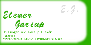 elemer gariup business card